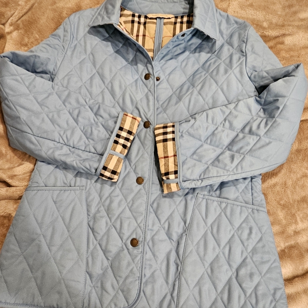 Burberry Light Blue Quilted Puffer Jacket
